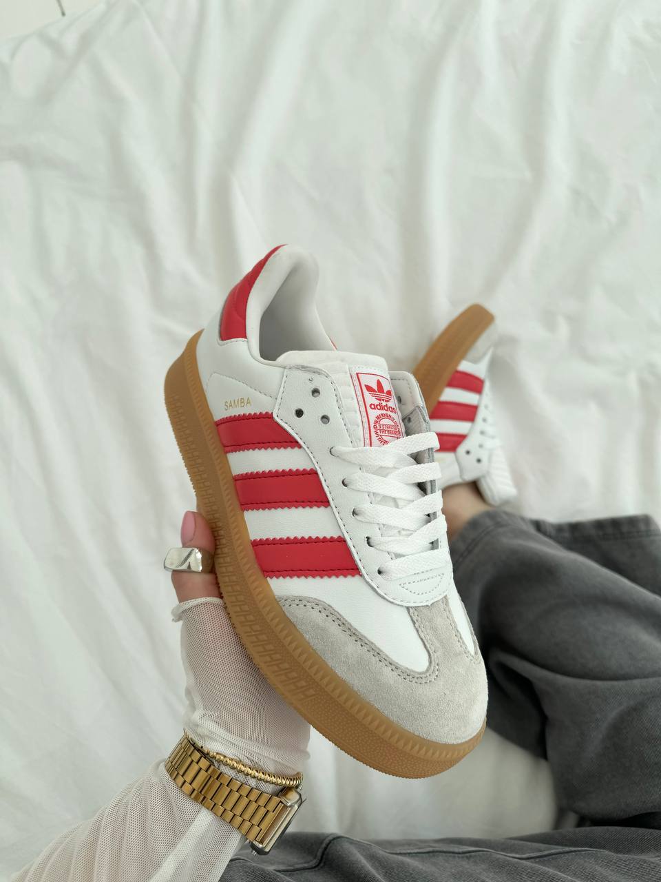 Adidas Samba White Red