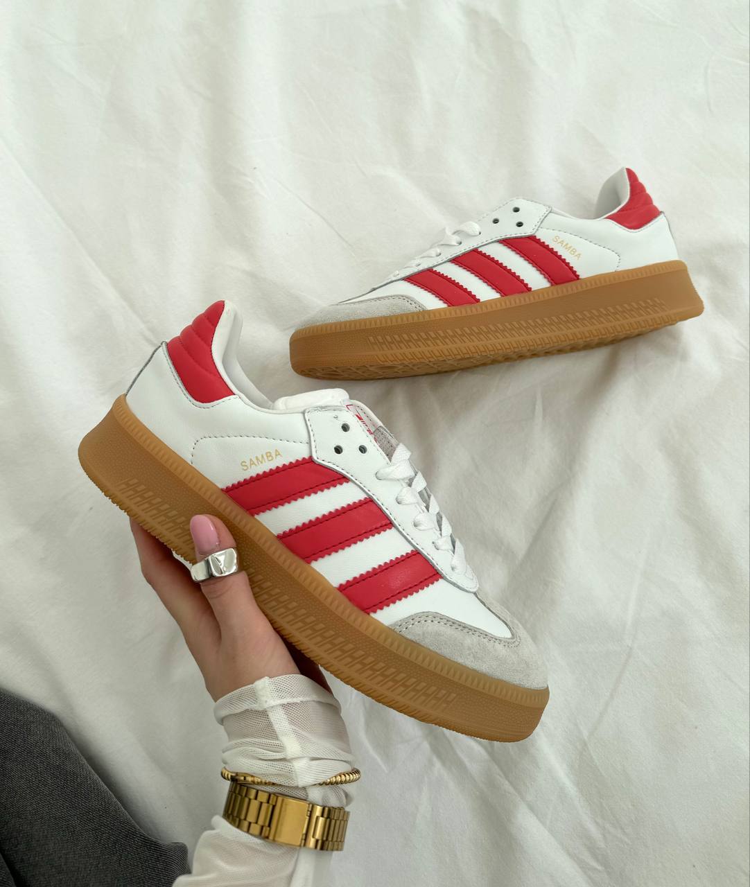 Adidas Samba White Red