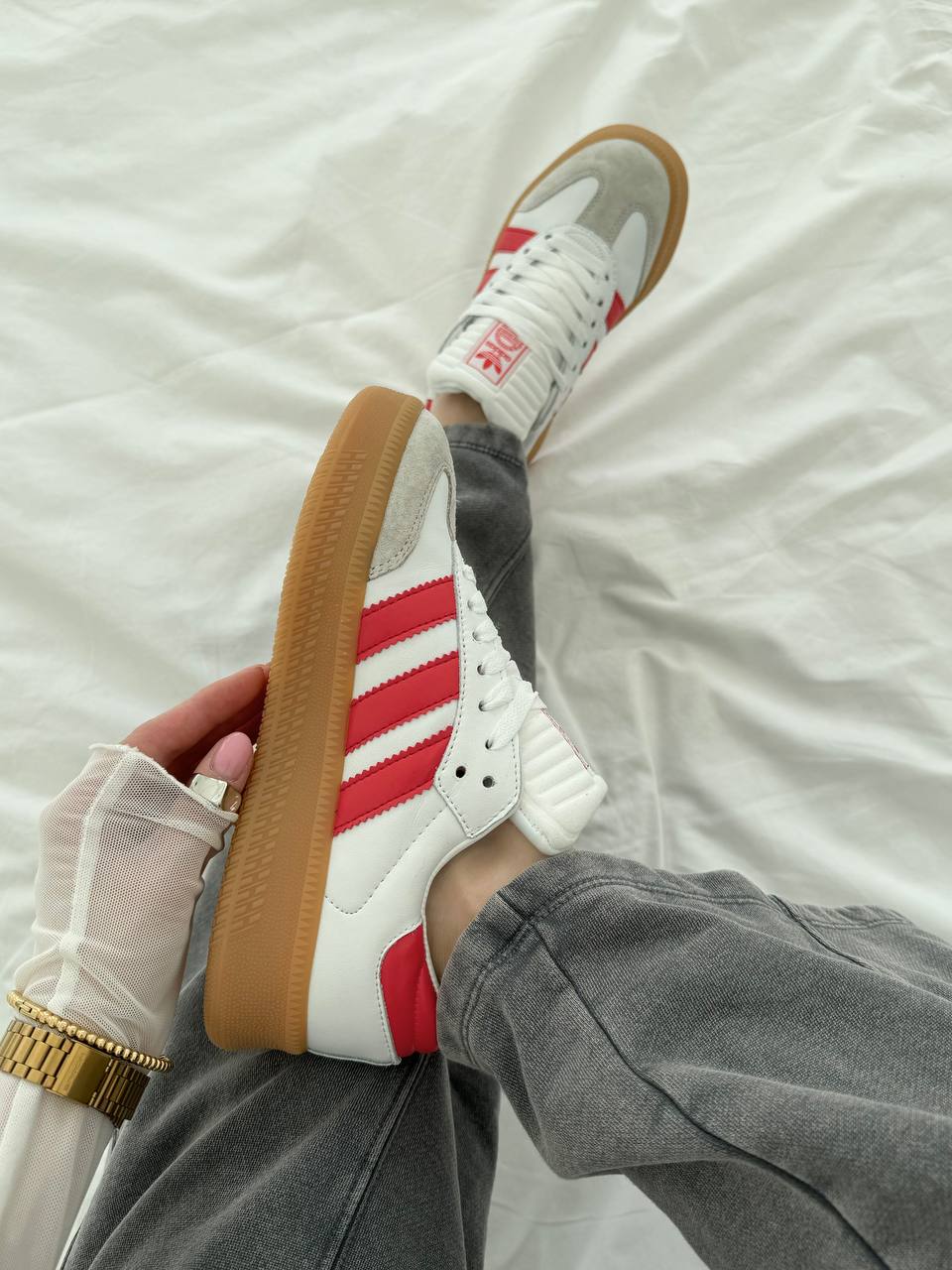 Adidas Samba White Red